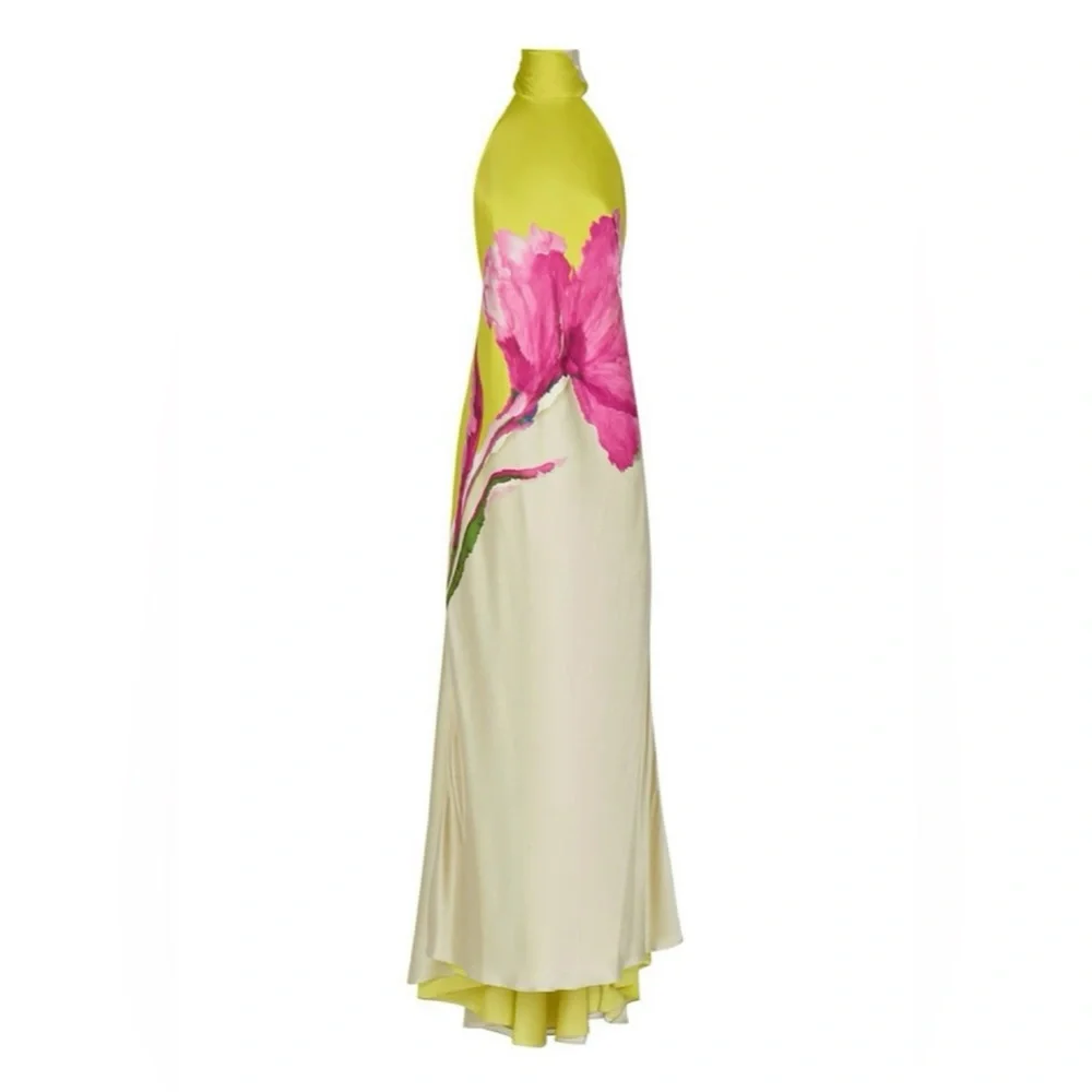 Silvia Tcherassi Chartreuse ‘Sherry’ Silk Gown - Picture 15 of 17